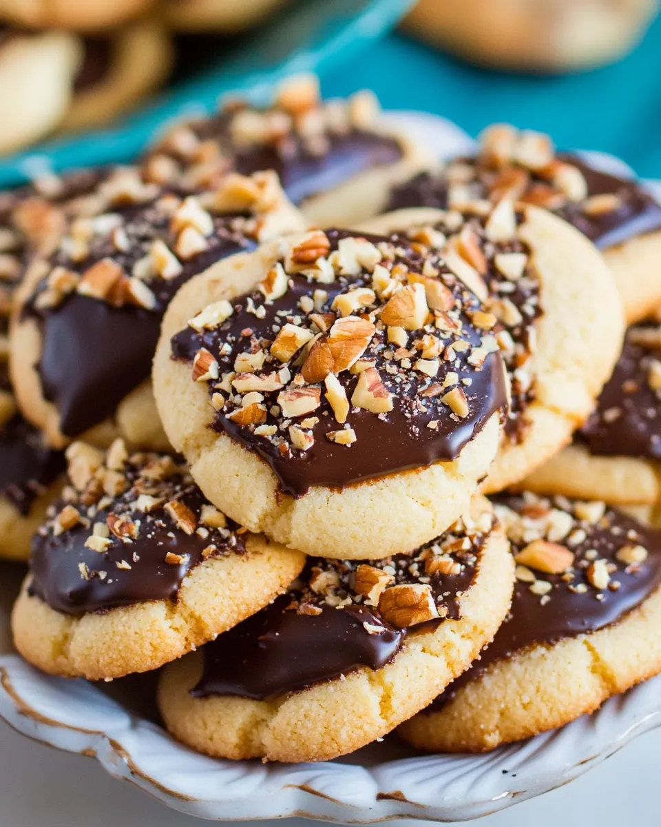 Crowd-Pleasing Chocolate Dipped Toffee Pecan Shortbread Treats